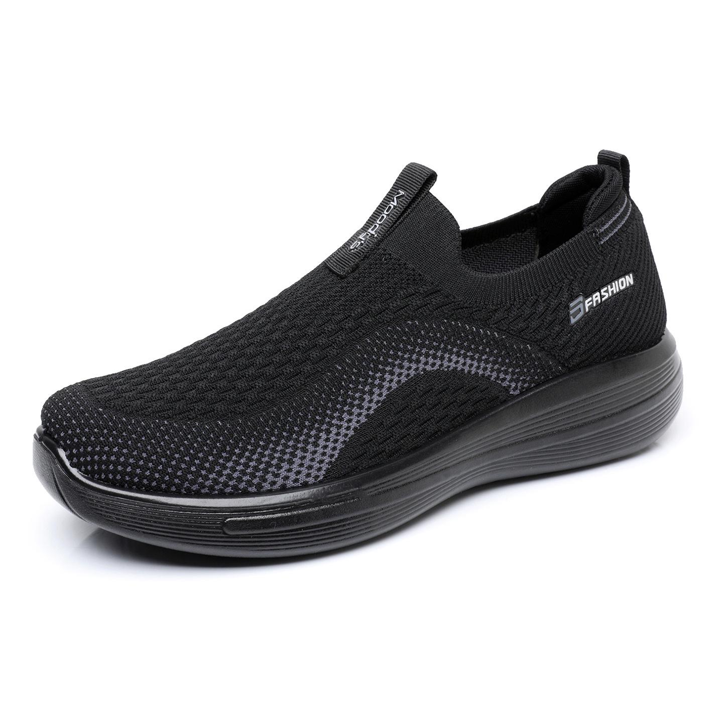 

Men s Versatile Slip-On Walking Shoes - Breathable, Comfortable, Soft Sole, High Elastic Upper for Spring & Autumn. 43 чёрный