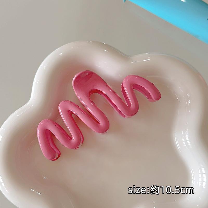 Wave Crab Claw Clips Women Korean Plastic Shark Hair Clips Geometri Høy Hestehale Barrette Hårnål Jente Hårtilbehør