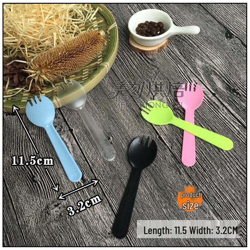 ZISIZ Disposable Plastic Cake Fork Spoon