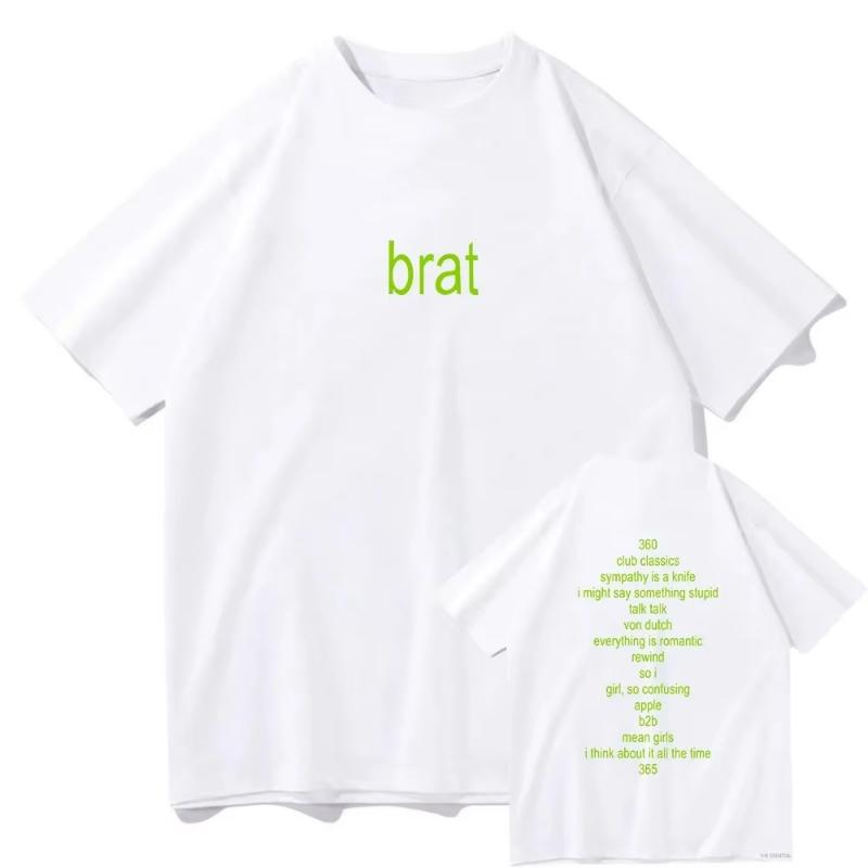 Trička Charli Xcx se speciálním hostem Shygirl Album Brat 2025 Turné Pánské/Dámské oblečení Estetické Unisex Streetwear Bavlněné tričko