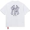 New Era × MLB Neon Logo Series New York Yankees Logo Round Neck Loose Summer American Short Sleeve Korean Style T-Shirt Men T-Shirts White 14536479