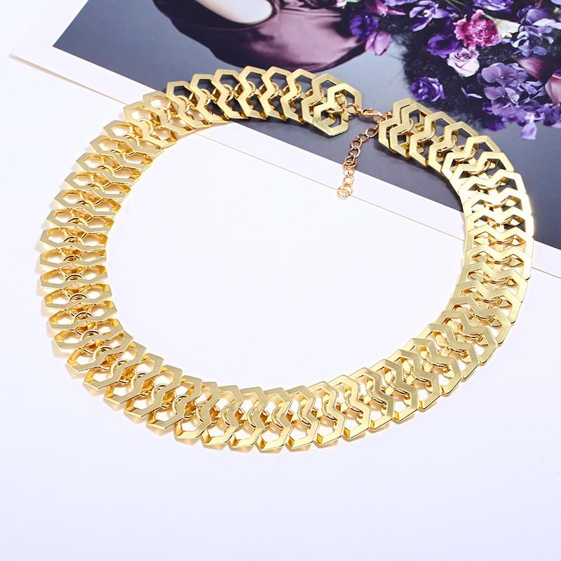 Vintage Geometric Alloy Chain Necklace With Talisman Pendant For Women