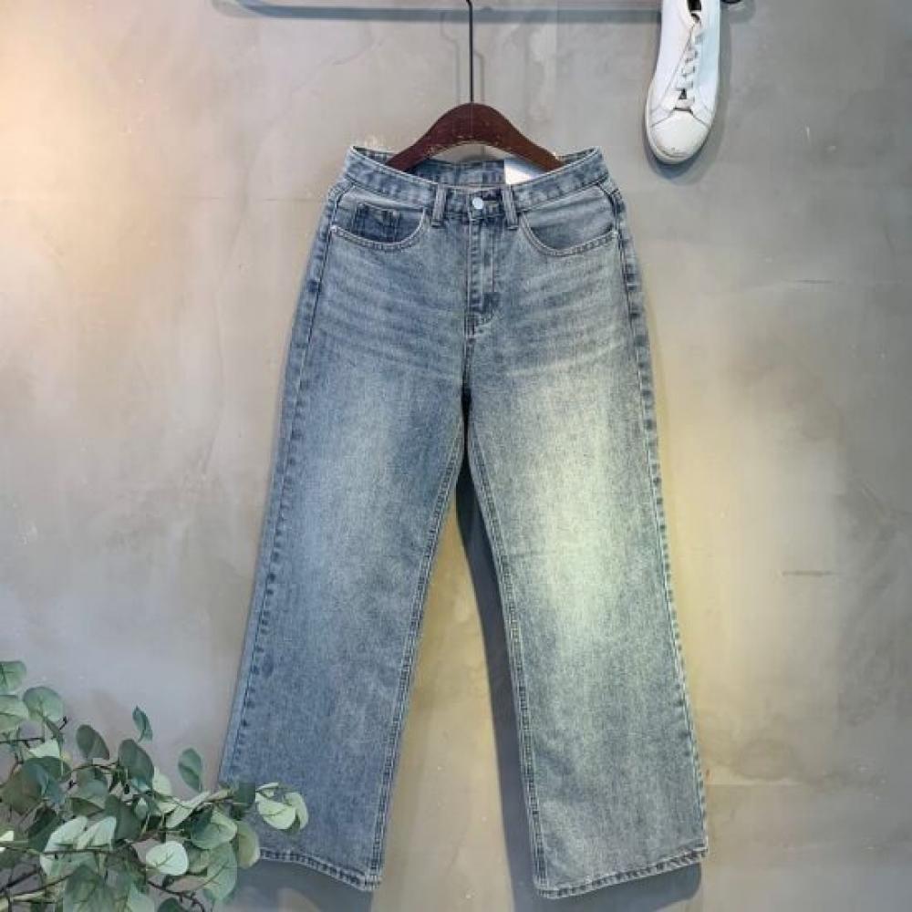 C S In The Room Ykk Zipper waShIng poCket Straight Wide jeanS 4Color
