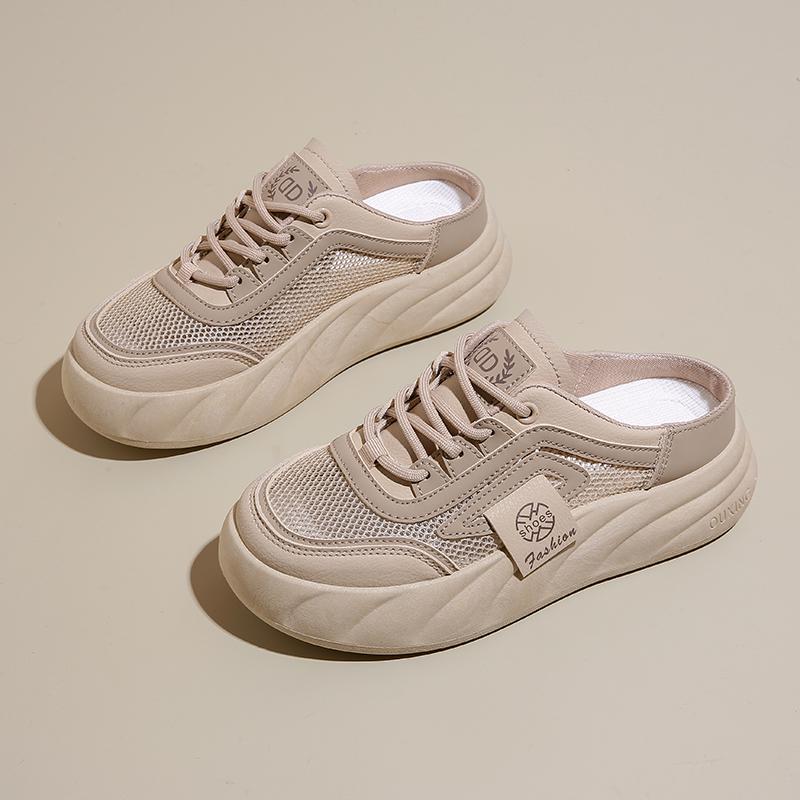 

Женские прогулочные мюли CRLAYDK, кроссовки, сетчатые летние домашние тапочки, удобные мокасины без спинки, обувь для кормления грудью 35