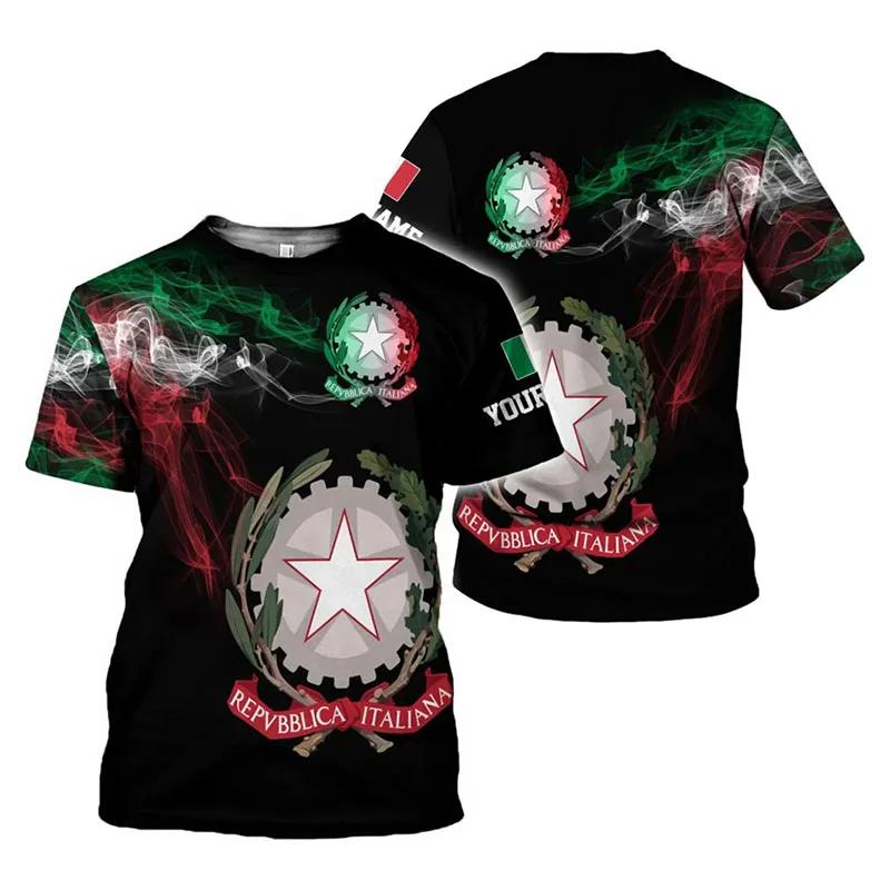 T-Shirt Women's Men's Daily Street Fashion T-Shirt 3D Printing Design New Pride of Italy T-Shirt Top