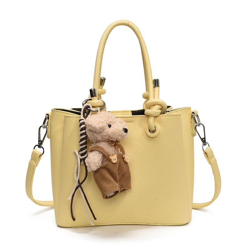 2025 New Simple Solid Color High-end Portable Bucket Bag Spring and Summer New Versatile Casual Commuter Messenger Bag