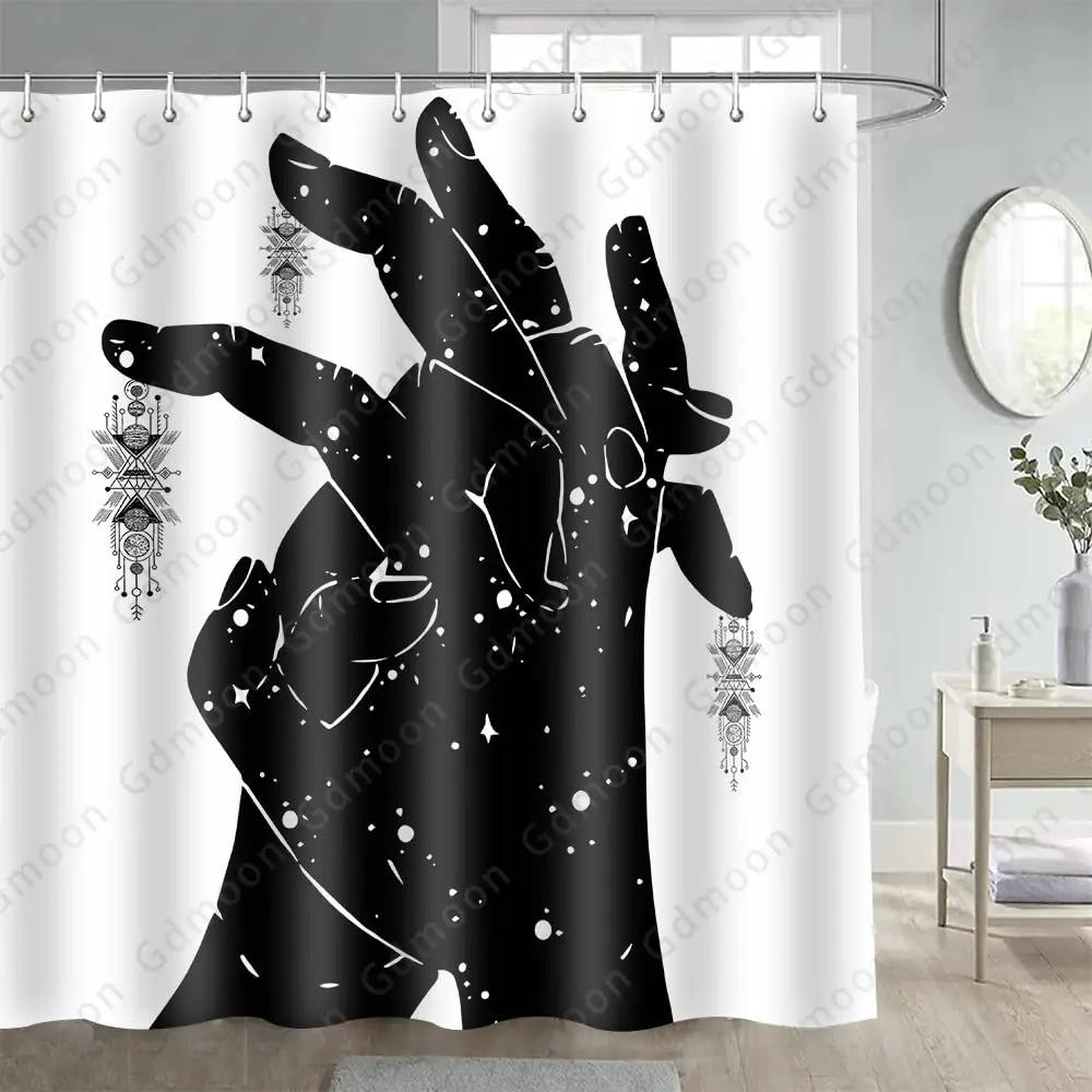 Abstract Hand Painting Shower Curtains Women Sketch Bath Curtain Lover Human Body Minimalist Art Waterproof Bathroom Curtains