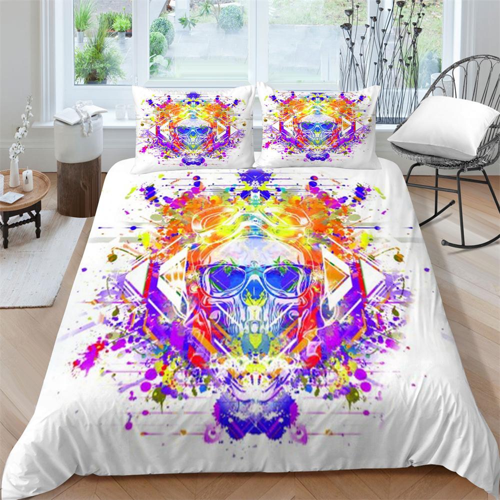 3D Totenkopf Bettwäsche Bettdecke Abdeckungen Home Bettwäsche Teenager Bequeme Bettdecke Bettbezug Set Polyester Bettwäsche Anzug