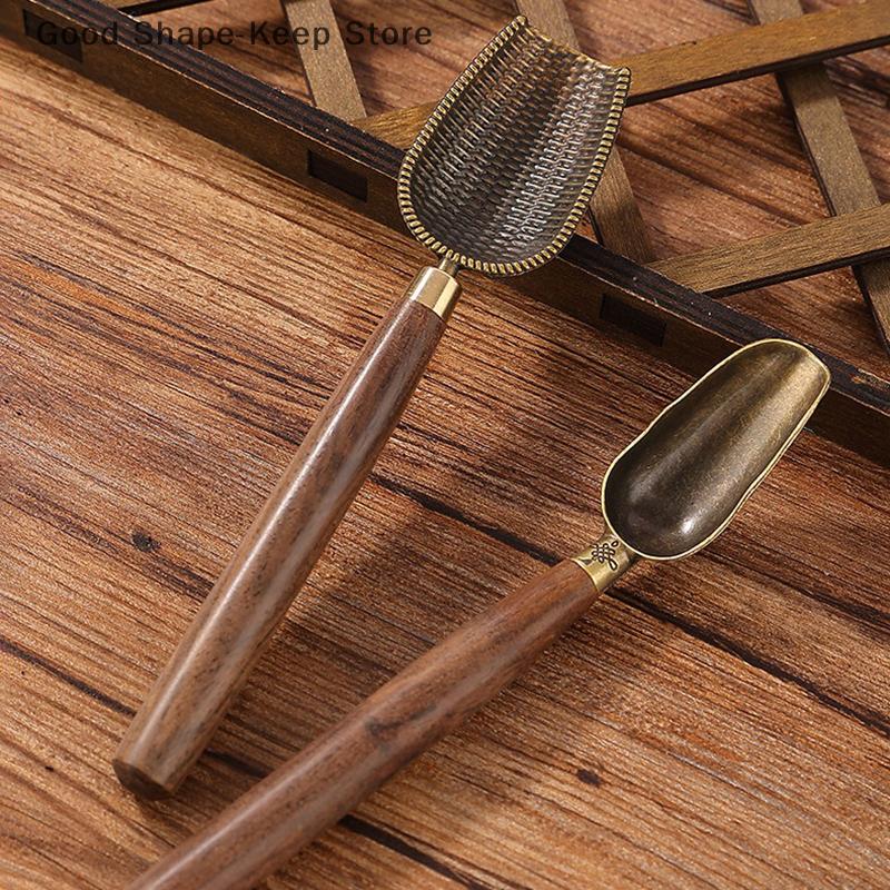 1Pcs Tea Spoon Wood Retro Creative Tea Shovel Ebony Teaspoon Solid Tea KongFu Tea Ceremony Accessories Gift