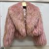 Real Raccoon Fur Coat Quilted Braided Large Lapel Fur Coat High Waist Short Style Youthful Temperament Winter Top