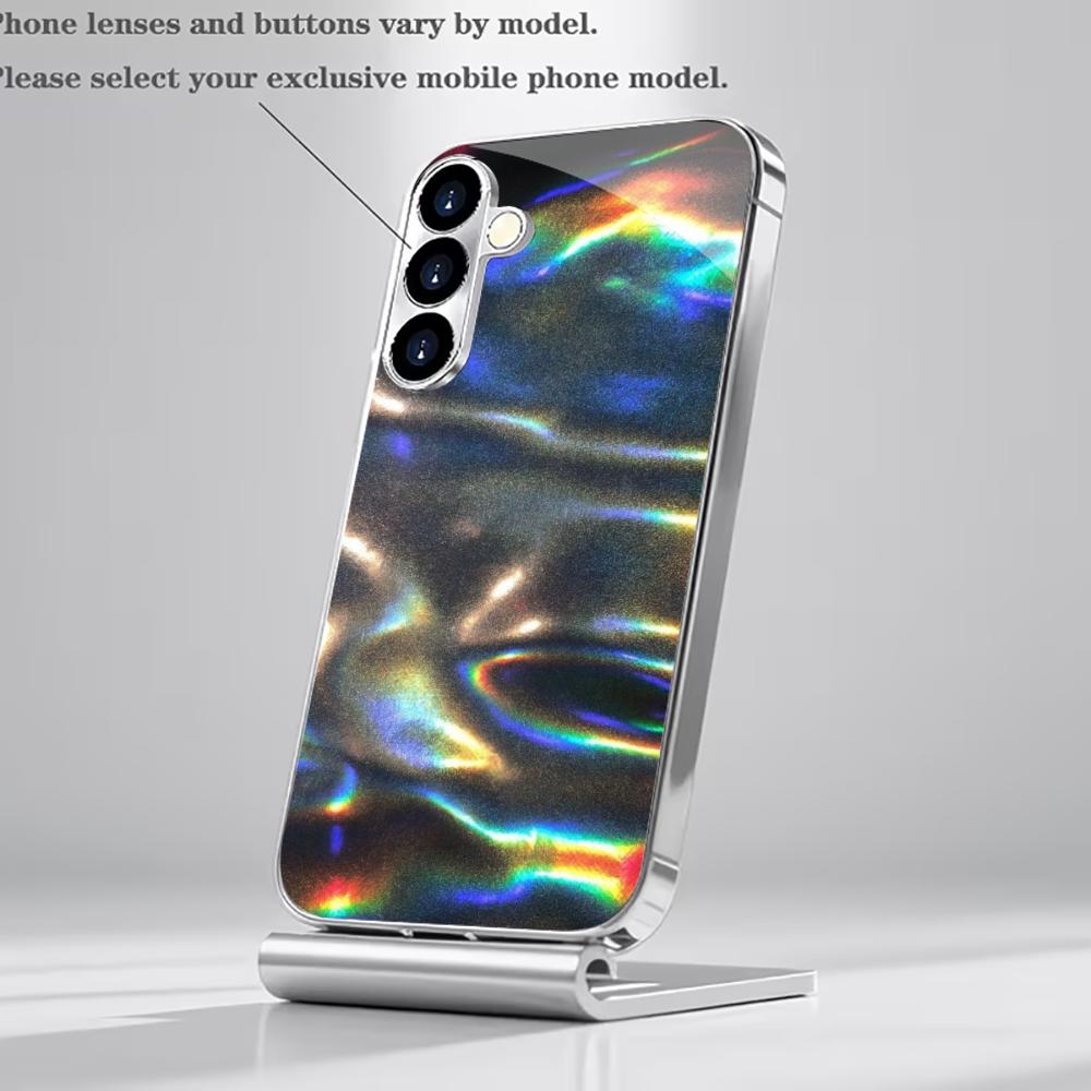 Colorful waves PhoneCase High-end Electroplating Glass PhoneCase for Samsung Galaxy S26 S25 S24 S23 S22 S21 FE,Ultra,Plus