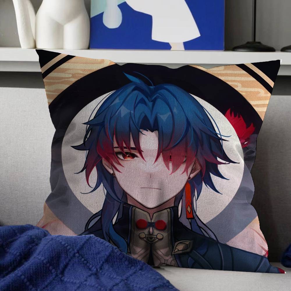 Honkai Star Rail Character Blade Cushion Cover Polyester Sofa Cushions Decorative Throw Pillows Home Decoration Pillowcover