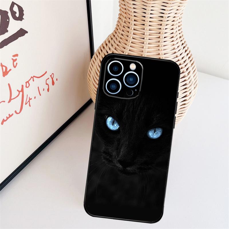 

Cat Staring Eye Phone Case For iPhone 17 Pro Max 16 15 11 13 12 14 Pro Max mini 15 16 Plus 16e 17 Air Cover For iPhone 17Pro MAX