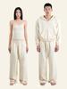 Deoineoseu Wide Leg Sweatpants (Cream)