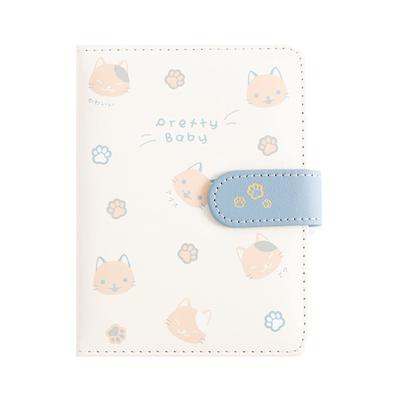 Cute Cat Design Notebook Cute Cat PU Leather Magnet Buckle Notebook Student Diary Notebook 64K Cat Cover Writing Utensils Pencil Stationery Girl New