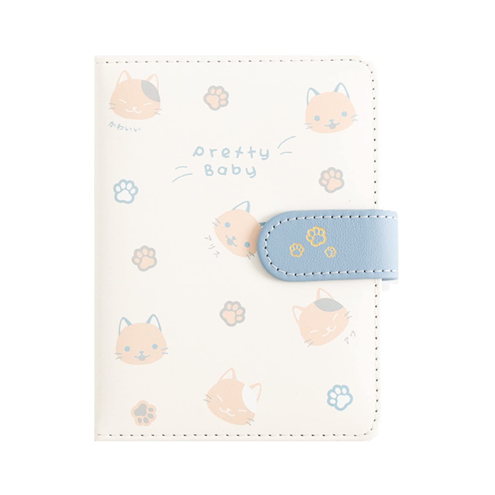 

Милый блокнот с дизайном кошки, милый блокнот из ПУ-кожи с магнитной застежкой, студенческий дневник, 64K, обложка с кошкой, письменные принадлежности, карандаш, канцелярские товары, для девочки, новый белый