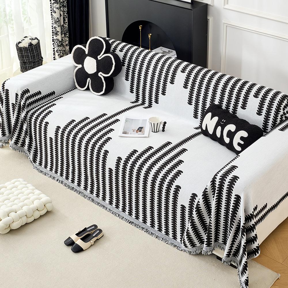 Nordic Style Sofa Throw Blanket Universal Woven Sofa Cover with Tassels Mutil- Outdoor Picnic Blankets Tapestry Cover