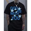 European Size Men's Casual Sportswear Short-sleeved Shirt, Trendy 2D Printed Pattern, Stretchy and Comfortable, Suitable for Sports, Travel