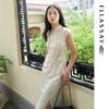 ELLASSAY New Chinese Style Silk Blend Sleeveless Midi Dress