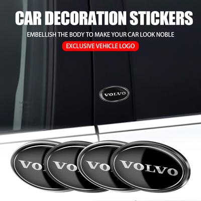 Aluminum Car Body Trunk Oval Badge Cover Sticker Auto Accessories For Rdesign S40 S60 S80 S90 V40 V50 V60 V70 V90 V80 XC40