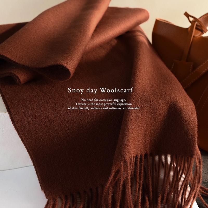 Pure wool scarf men's winter wind warm neck protection scarf boys birthday gift