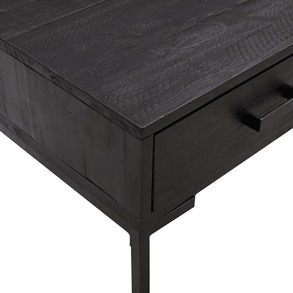Coffee Table Black 90x50x35 cm Solid Pine Wood