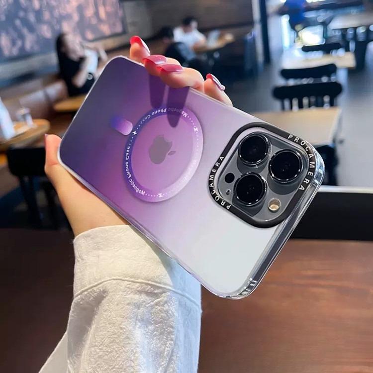 Applicable To Apple 16Pro Magnetic Charging Mobile Phone Case Matte Gradient IPhone 15 High Value Anti Fall 14 Protection Case