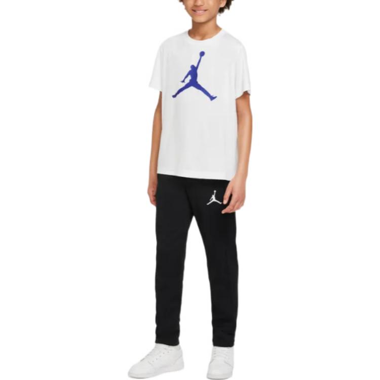 Jordan Logo Print Crew Neck Short Sleeve T-Shirt Kids tops White HA4105-100