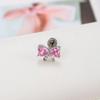 High-end and Niche Earrings Earrings Fashion Titanium Steel Butterfly Pink Heart-shaped Bow Lady Ear Studs  Unique