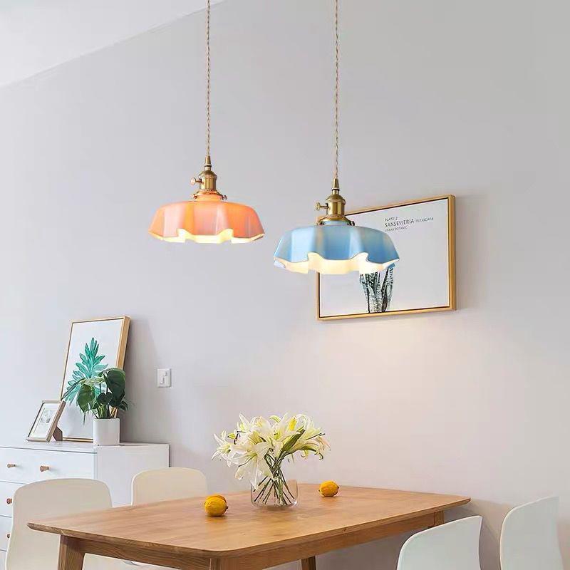 Wabi-Sabi French Retro Cream Glass Chandelier for Aisle, Entrance, Bedside, Bar, Island, Dining Room