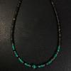 Used Turquoise Turquoise Natural Stone Tibetan Necklace Indian Jewelry Zuni Navajo Karen Santo Domingo Tribe Silver 925 Sterling