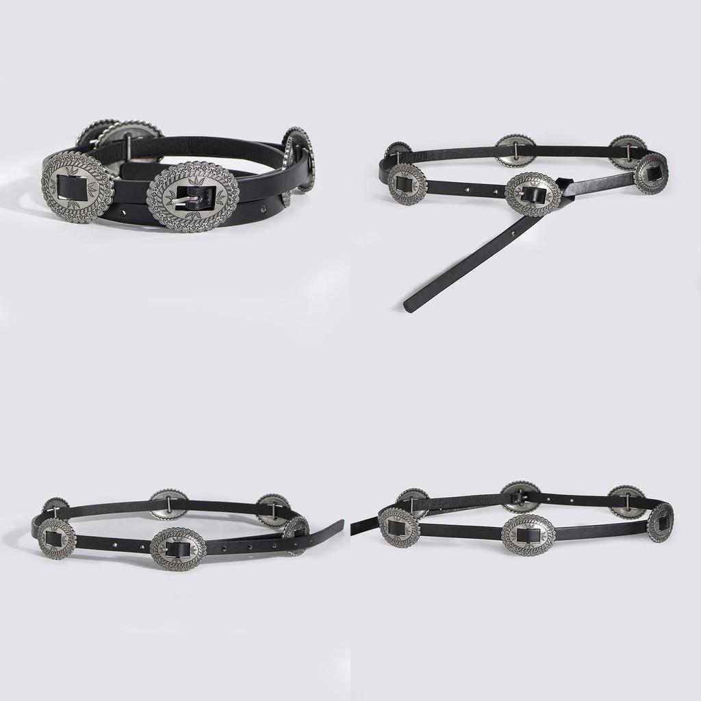 Retro Western Belt For Women With Pu Material And Irregular Shape Buckle For Vintage Fashion