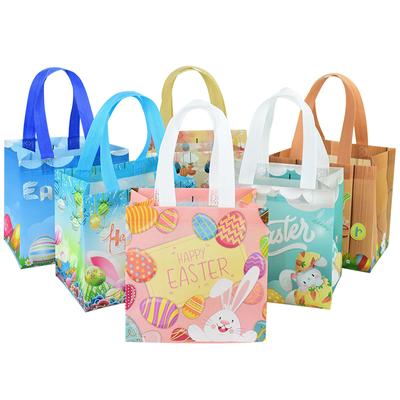 Easter Gift Bag Nonwoven Fabric Rabbit Bunny Cookies Candy Packaging Bag Kids Favors Happy Easter Party Decoration Supplies 2024