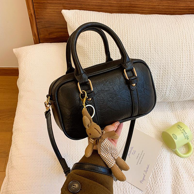 Trendy Cross-border Style Pu Handbag For Daily Outfits With Car Stitching Element чёрный