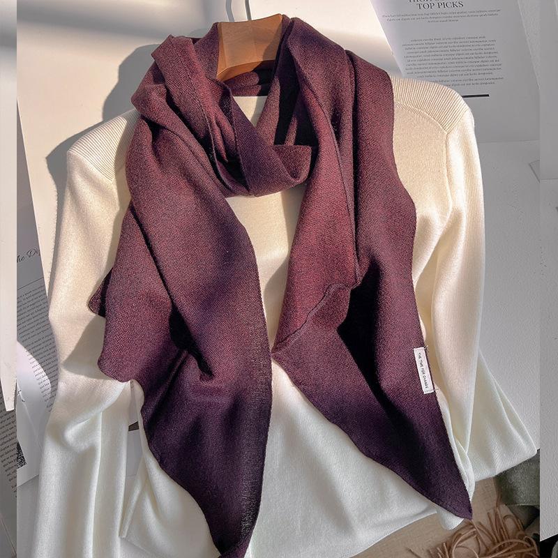 Korea Styles Simple Scarf Triangular Women Winter Warm Solid Color Headscarf Shawls Neckerchief Hijab Wraps Scarves