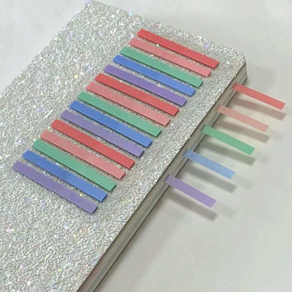 Colored Fluorescent PET Index Stickers - 300 Semi-Transparent Fine Strips for Notes and Bookmarks