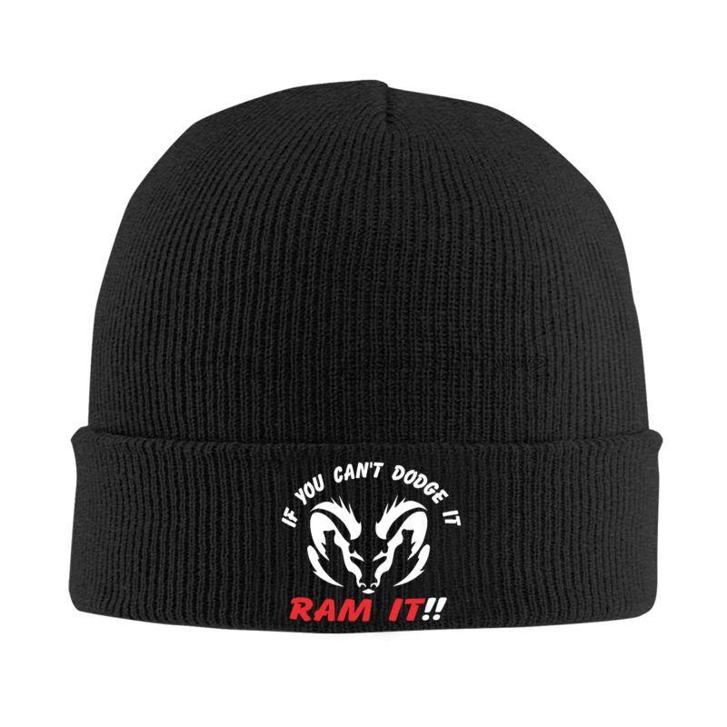

If You Can`T Dodge It Ram It Beanie Hats Unisex Knit Hat Kpop Elastic Caps Adults Winter Warm Hip Hop Bonnet Hats Gifts чёрный