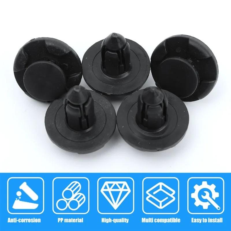 Nýtový držák podběhu, Klip, Spona, Upevňovací prvek, Zatlačovací typ, PP plastový klip na obložení pro upevnění karoserie, 100 ks, 8 mm, černý, nárazník auta