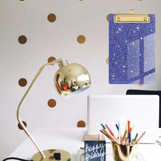 Clipboard Glitter Glossy Surface Smooth Writing Rounded Corners Strong Clamping Force Supporting High Toughness Bending-resistant Backing Plate Office