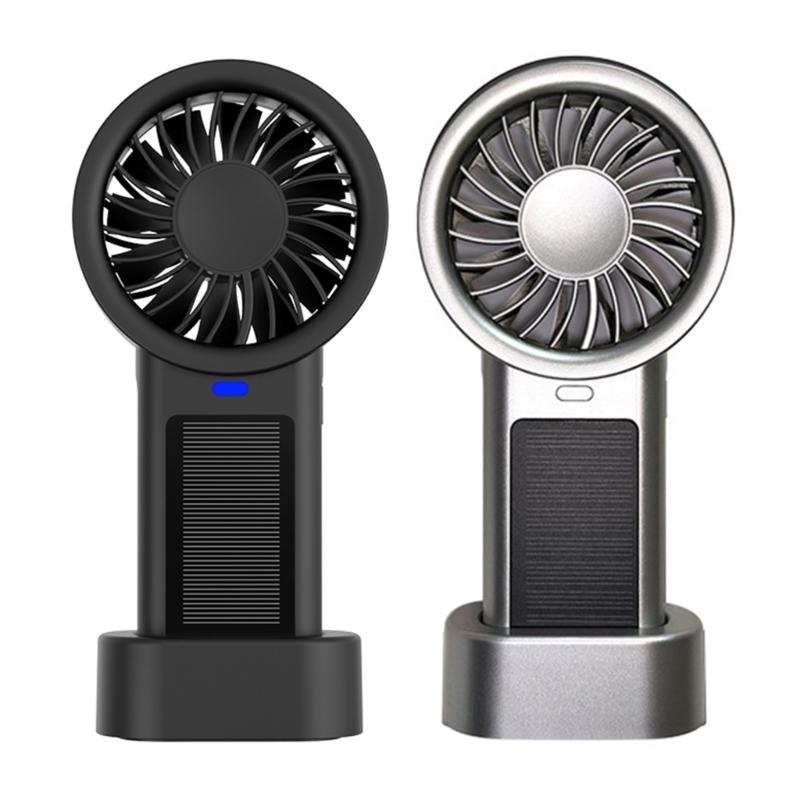 Portable Solar Charging Hand Fan 5 Speed Blower Handheld Fan Rechargeable Replacement For Camping Hiking Indoor Use