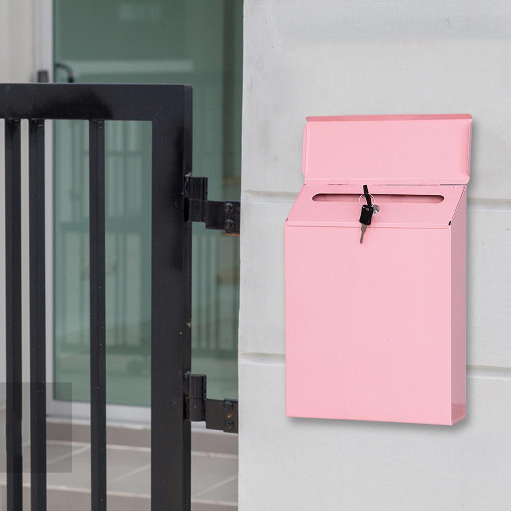 Vertical Mailbox Wall Mounted Deposit Suggestion Drop Box Secured Payments Key Paperwork Postbox Case Office Room Rural Decor