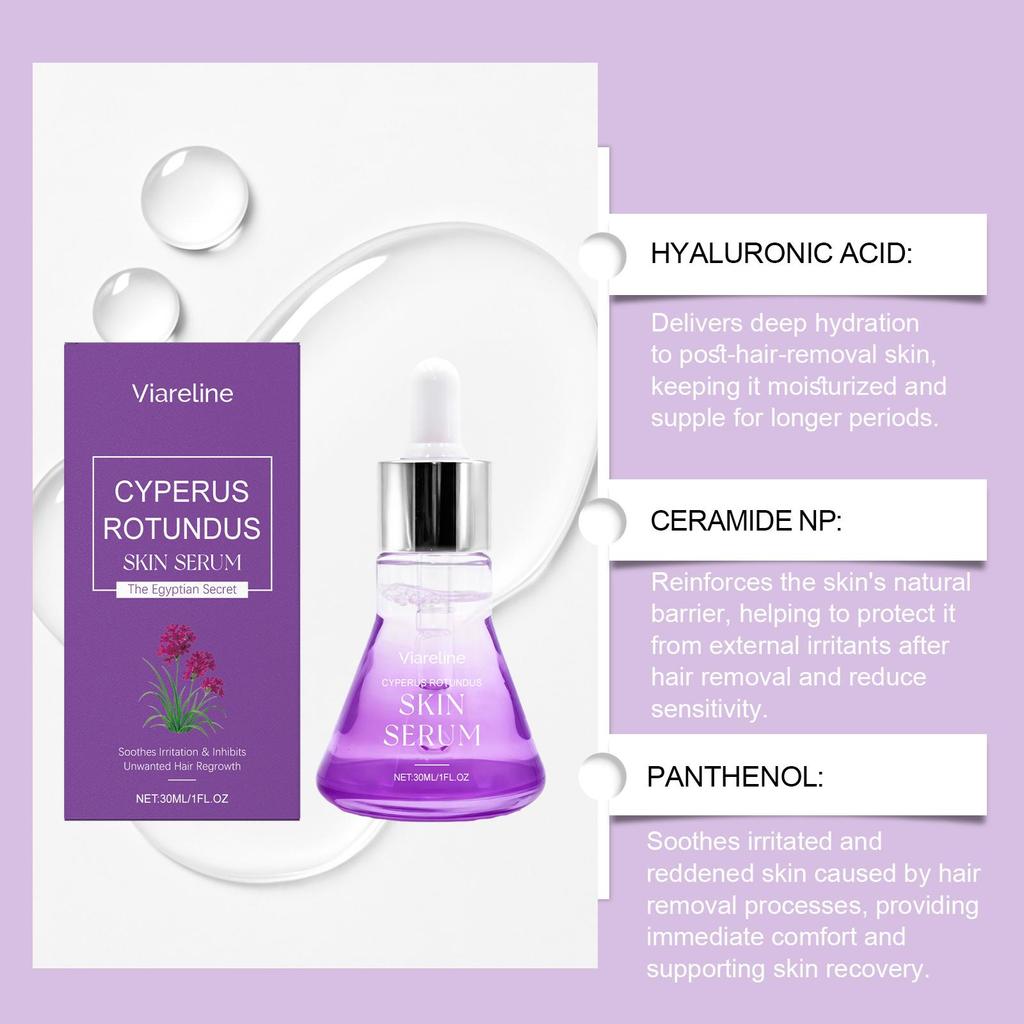 Cyperus Rotundus Skin Serum Hair Growth Inhibitor Natural Soothing Moisturizing Shrinking Pores Body Hair Removal Essence Liquid