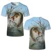 Summer Outdoor Carp 3D Print Fishing T Shirt Men Funny Fashion Casual Short Sleeve Tops Camping Plus Size Unisex Shirt