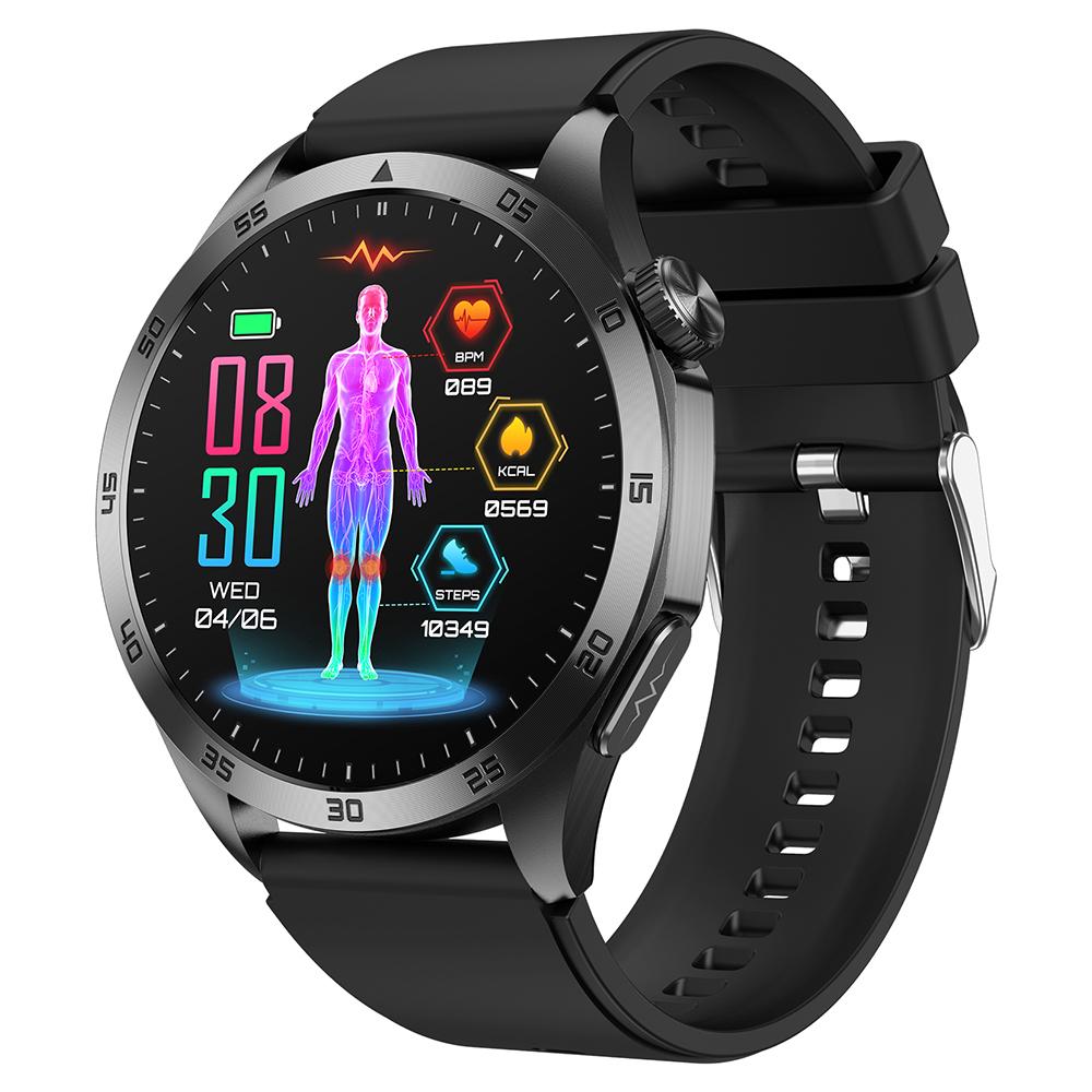 

ET485 1.43-inch AMOLED Screen Bluetooth Call Health Monitoring ECG Smart Watch, Silicone Strap