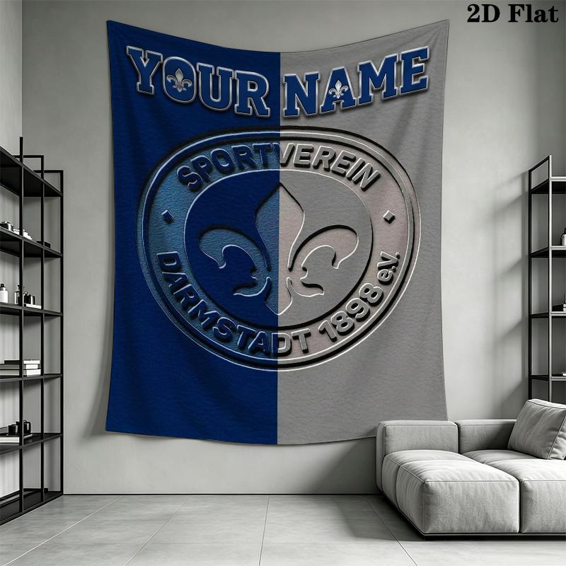 Custom Name SV Darmstadt 98 Wall Tapestry Aesthetic Wall Hanging Printed Fabric Blanket Decorative Tapestries for Bedroom Living Room Home Decor