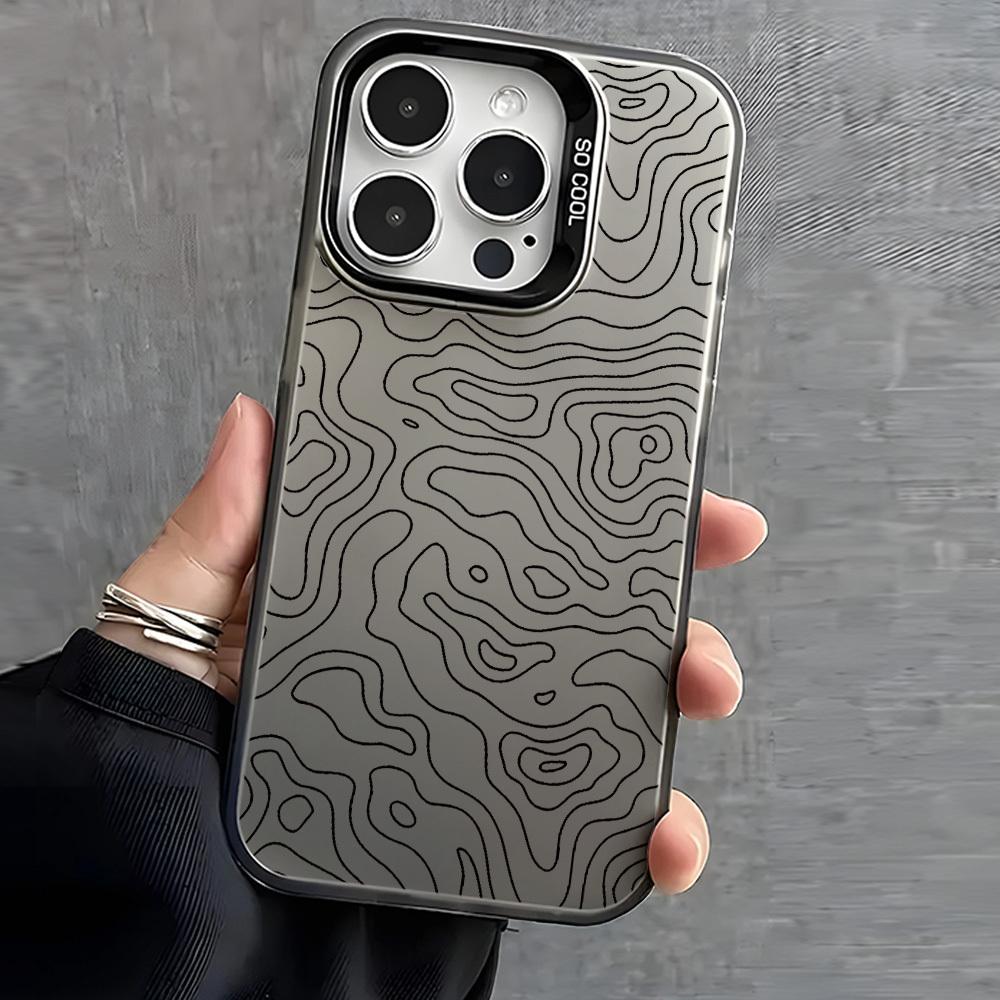Terrain pattern phone case suitable for iPhone 17 16 15 14 13 12 11 Pro/Max/Plus anti drop and shockproof back cover