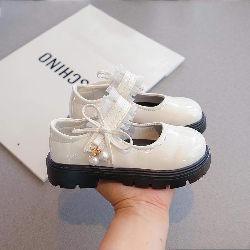 Girls small leather shoes 2025 spring and autumn new children's foreign princess shoes girls baby soft sole performance single shoes
