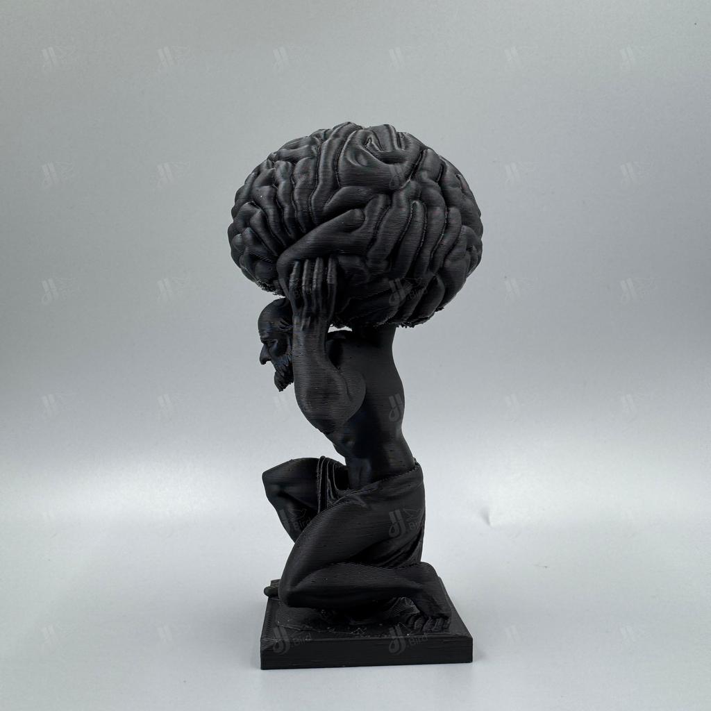 1 Stück Schwarze "Mind Over Matter" Gehirn-Träger Kunstfigur, geeignet für philosophische Studien Dekoration & auffällige Büroauslage.