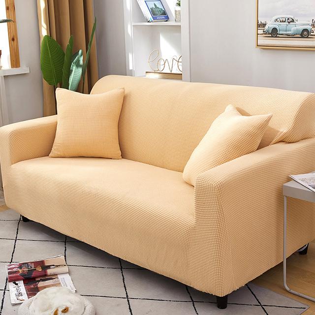 

New Jacquard Sofa Cover Polar Fleece Stretch Washable Removable High Quality For Pet Owners Kids Use Slipcover Sofa Guard 1 /2 /3 /4 Seat 1seater 90-130cm бежевый