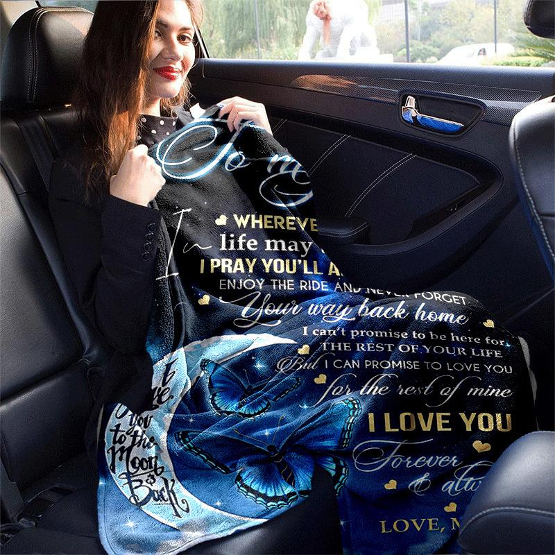 1pc Butterfly Printing Lightweight Flannel Blanket, Comfortable and Warm Blanket, for Camping Sofa Bed and Couch Office, in All Seasons